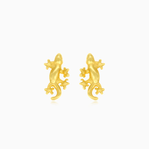 Lizard gold stud earrings