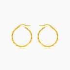 French lock twist hoop gold earrings