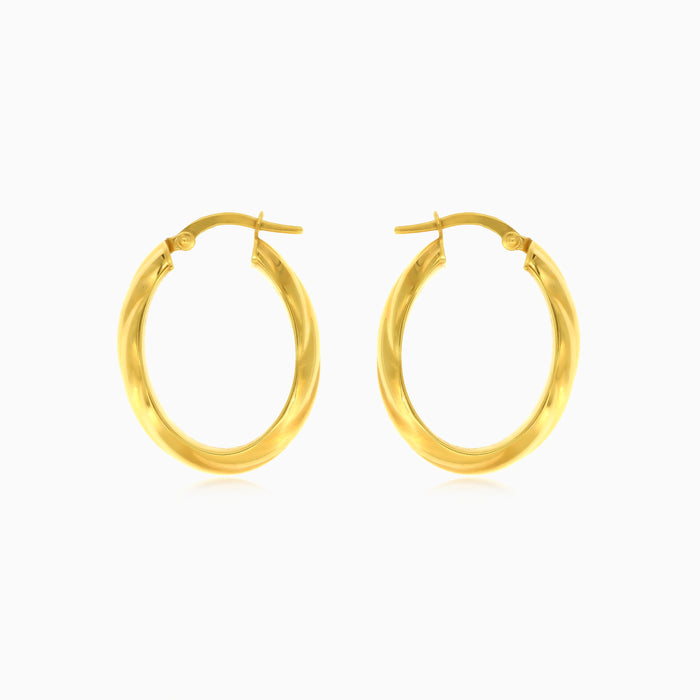 Pendientes de aro ovalados en oro amarillo