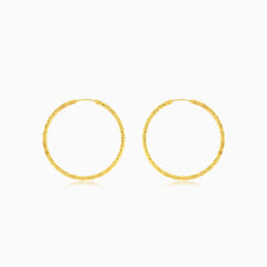 High polished hoop gold earrings