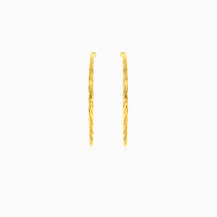 High polished hoop gold earrings