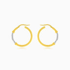 Two-tone gold round earrings