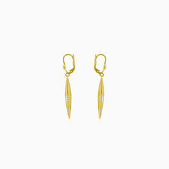 Yellow and white hanging marquee earrings