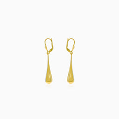 Gold drop dangling sandblasted earrings