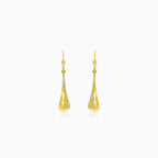 Gold drop dangling sandblasted earrings