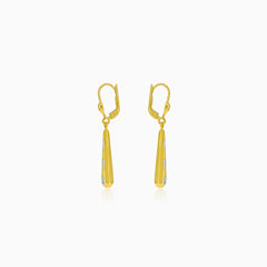 Gold drop dangle striped earrings