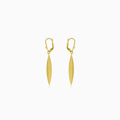 Gold hanging marquee earrings matte