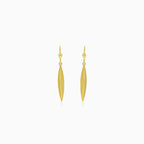 Gold hanging marquee earrings matte