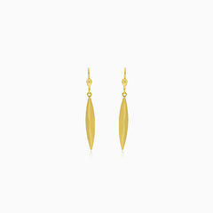 Gold hanging marquee earrings matte