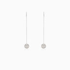 White gold chain earrings with circle