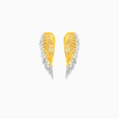 Náušnice s andělskými křídly ze žlutého a bílého zlata