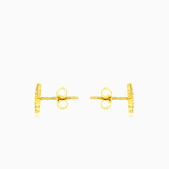 Infinity cubic zirconia studs gold earrings