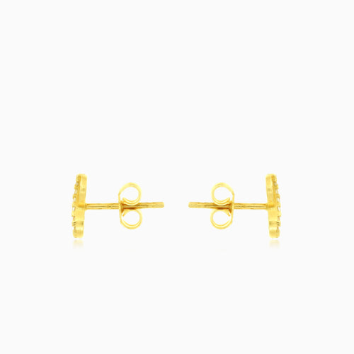 Infinity cubic zirconia studs gold earrings