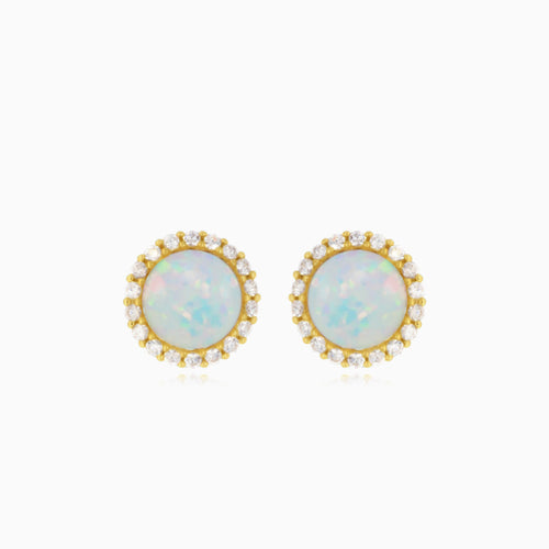 Opal earrings with cubic zirconia