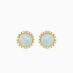 Opal earrings with cubic zirconia