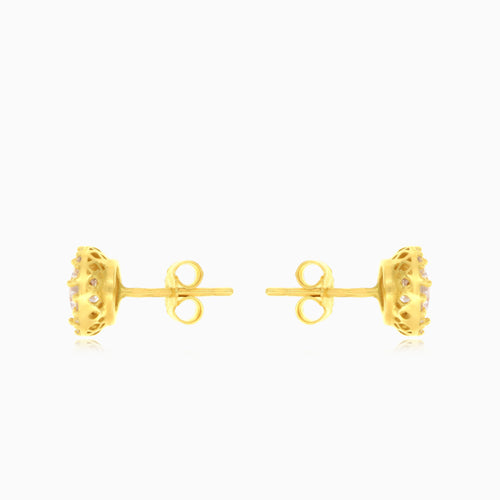 Halo cubic zirconia stud earrings