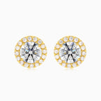 Halo cubic zirconia stud earrings