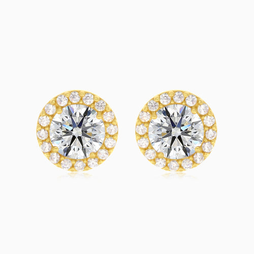 Halo cubic zirconia stud earrings