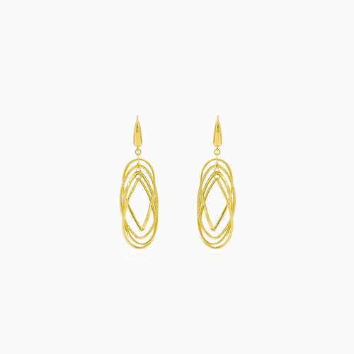 Gold dangle earrings ovals