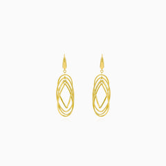 Gold dangle earrings ovals