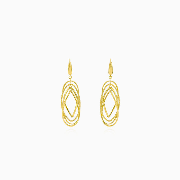Gold dangle earrings ovals