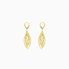 Gold dangle earrings ovals