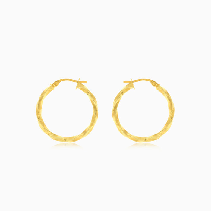 Pendientes de aro retorcido en oro amarillo