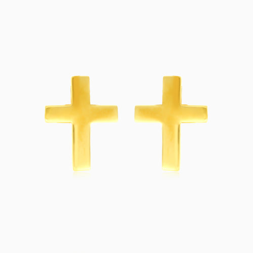 Zlaté náušnice s křížkem