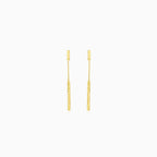 Gold chain earrings with a bar