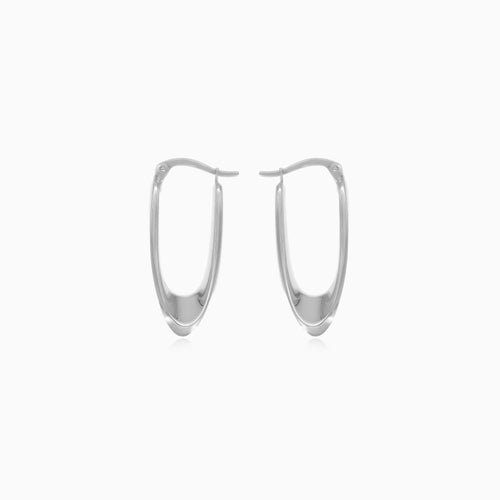 High-polish white gold earrings