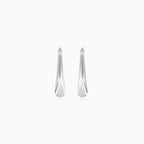 High-polish white gold earrings