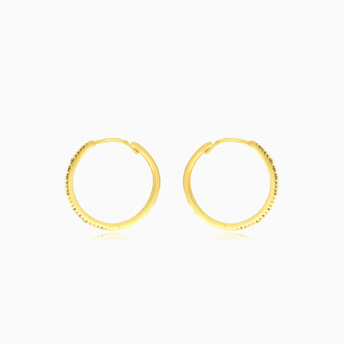 Multi gemstones gold earrings