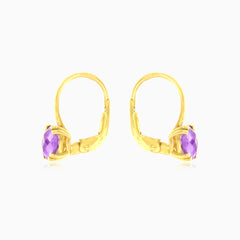 Purple topaz cushion cut earrings