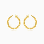 Curved yellow gold earrings