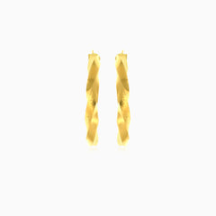 Curved yellow gold earrings