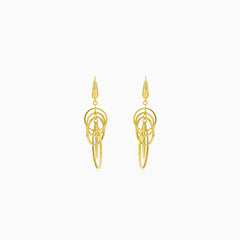 Gold dangle earrings circles