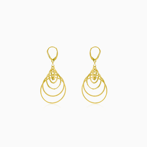 Gold dangle earrings circles