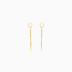 Gold earrings with large chain links