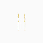 Gold earrings with large chain links