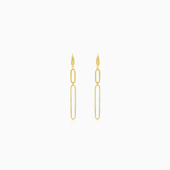 Gold Earrings with Large Chain Links