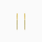 Gold dangling studs with cubic zirconia