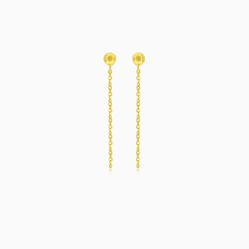 Yellow gold chain earrings