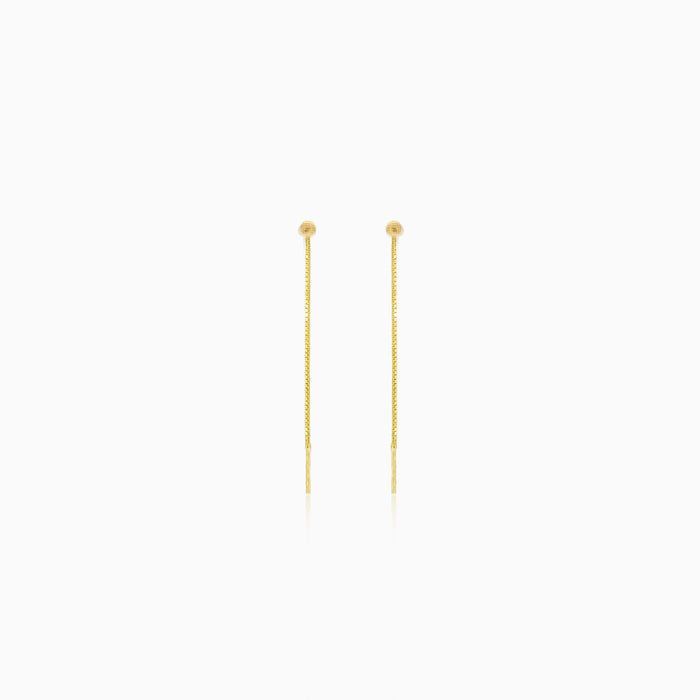 Pendientes de hilo de oro con bolas pequeñas