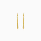 Gold earrings hanging elongated drops