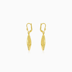 Gold hanging leaf earrings