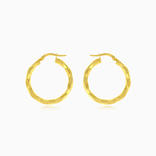 Yellow gold high polished hoop earring