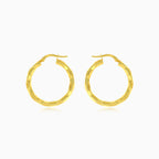 Yellow gold high polished hoop earring