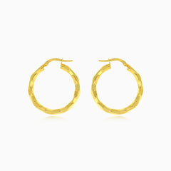 Yellow gold high polished hoop earring