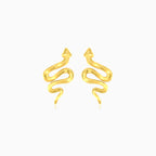 Simple snake gold earrings