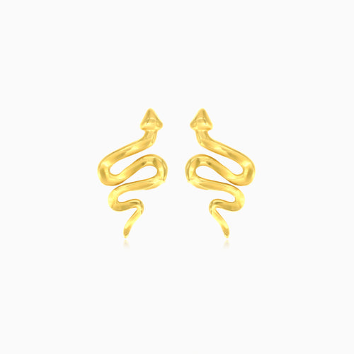 Simple snake gold earrings